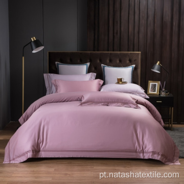 Conjuntos de roupa de cama de algodão de cor sólida estilo hotel